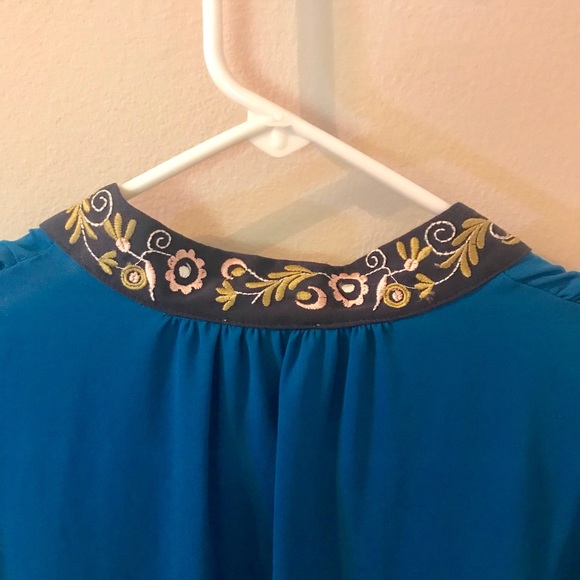 Anthropologie Bright Blue Top - Picture 3 of 4